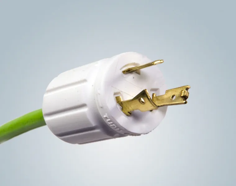 green and white cable